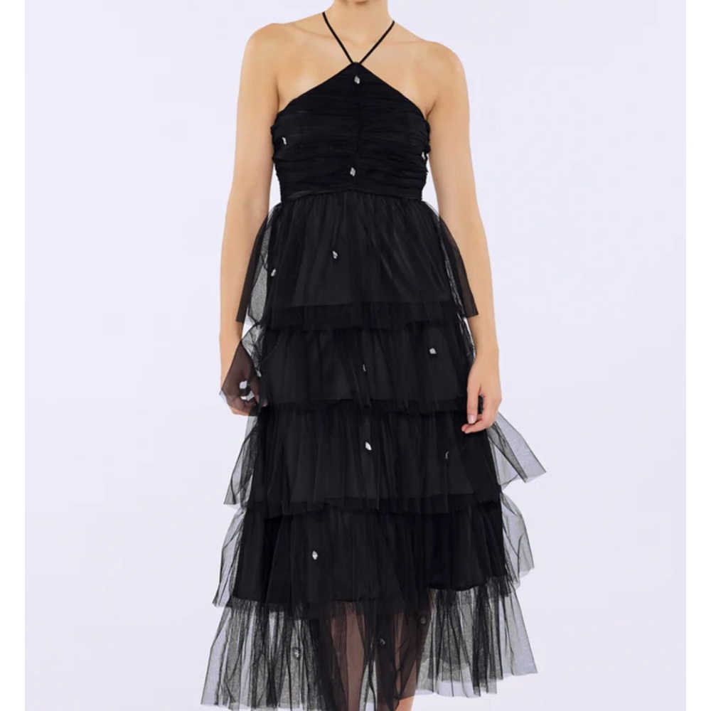 Likely Shane Dress! Black midi with small embellishments.
